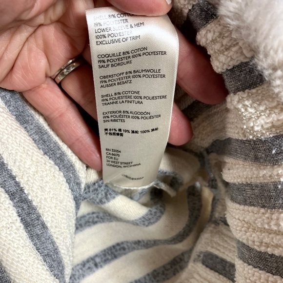 Anthro Maeve🔥SALE🔥strip top faux fur trim Medium - Picture 8 of 9